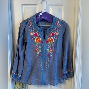 Long sleeve top with stitching detail